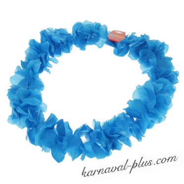 Гавайское ожерелье Лепестки ириса, синее